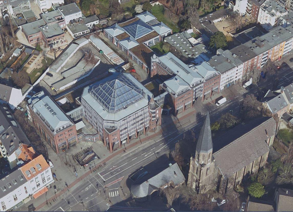 Bezirksrathaus Köln-Kalk von oben