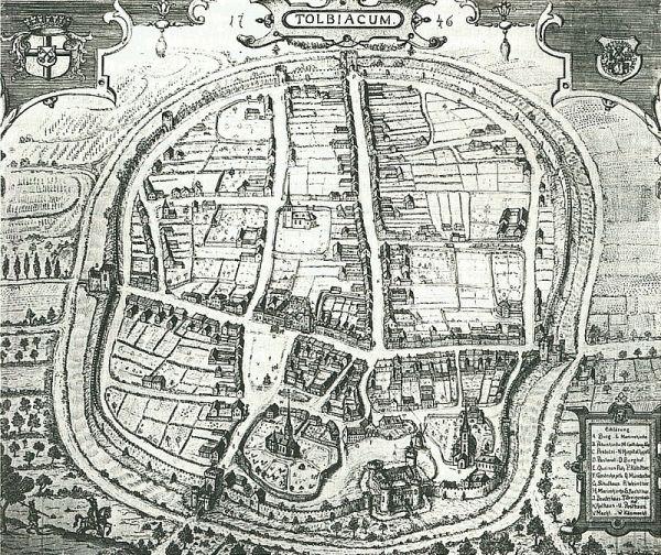Das mittelalterliche Zülpich (Zeichnung 1749)