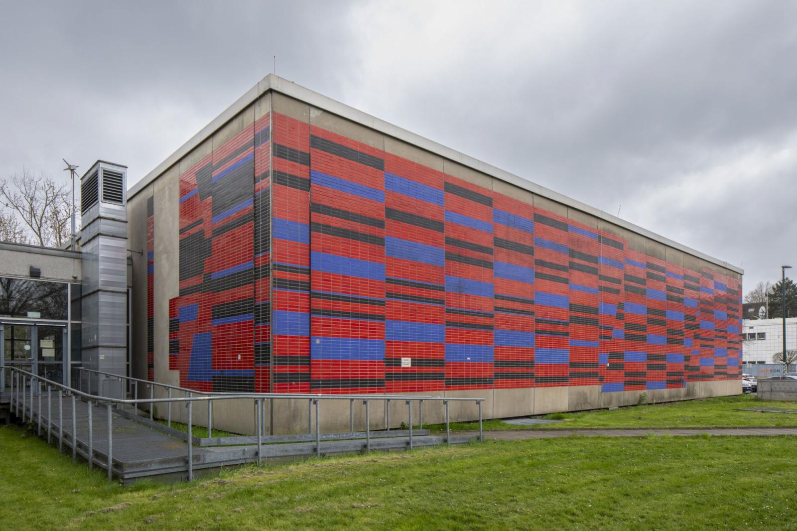 Audimax der ehem. FH Düsseldorf, Fassade aus Blickrichtung Norden