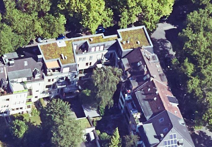 Schrägluftbild von Süden, Wohn- und Bürogebäude