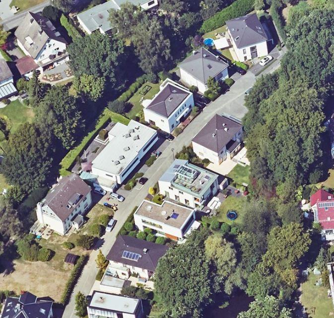 Schrägluftbild von Süden, Corvarastraße