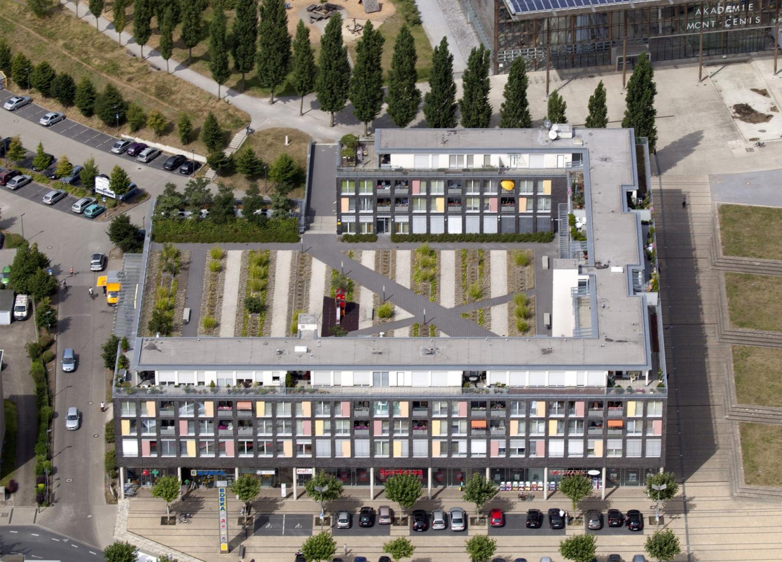 Wohnbebauung Akademie Mont-Cenis von oben