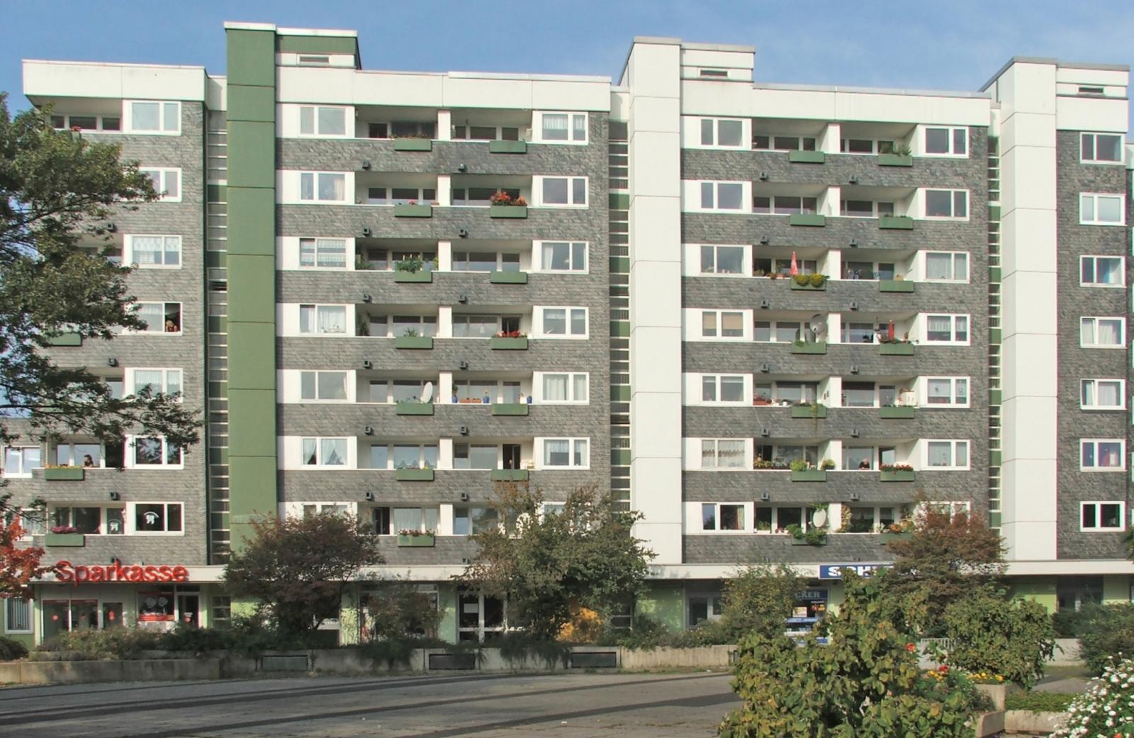 Häuserfassade in der Hustadt Bochum