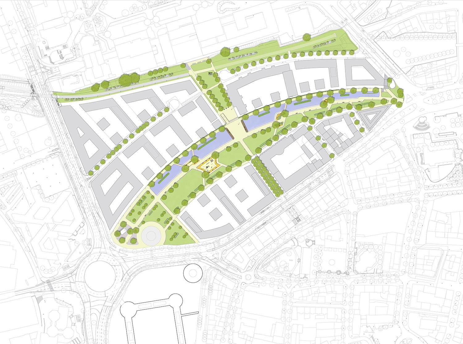 Universitätspark / Grüne Mitte Essen, Lageplan