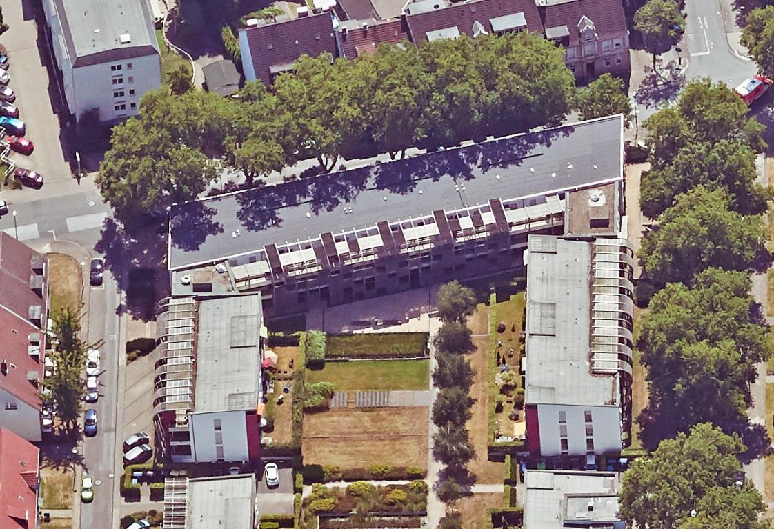 Wohn- und Geschäftshaus Bausemshorst, Luftbild von Norden