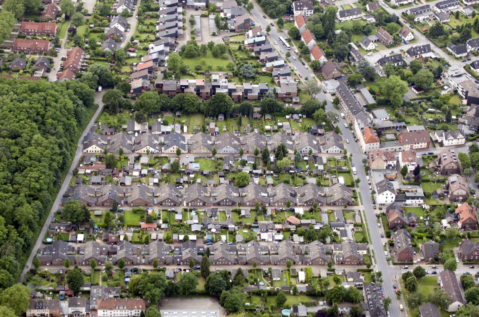 Siedlung Klapheckenhof, Schrägluftbild aus Blickrichtung Osten