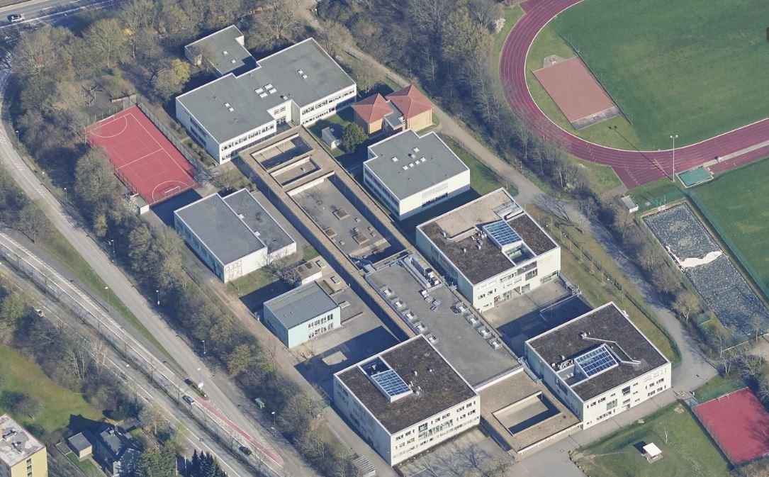 Schrägluftbild Neubau Mittelstufe Erich-Kästner-Gesamtschule Bochum