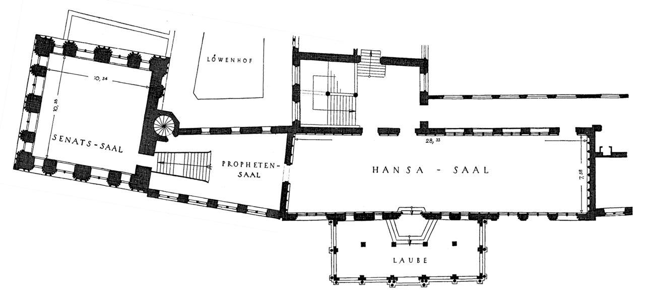Grundriss Kölner Rathaus, OG (1938)