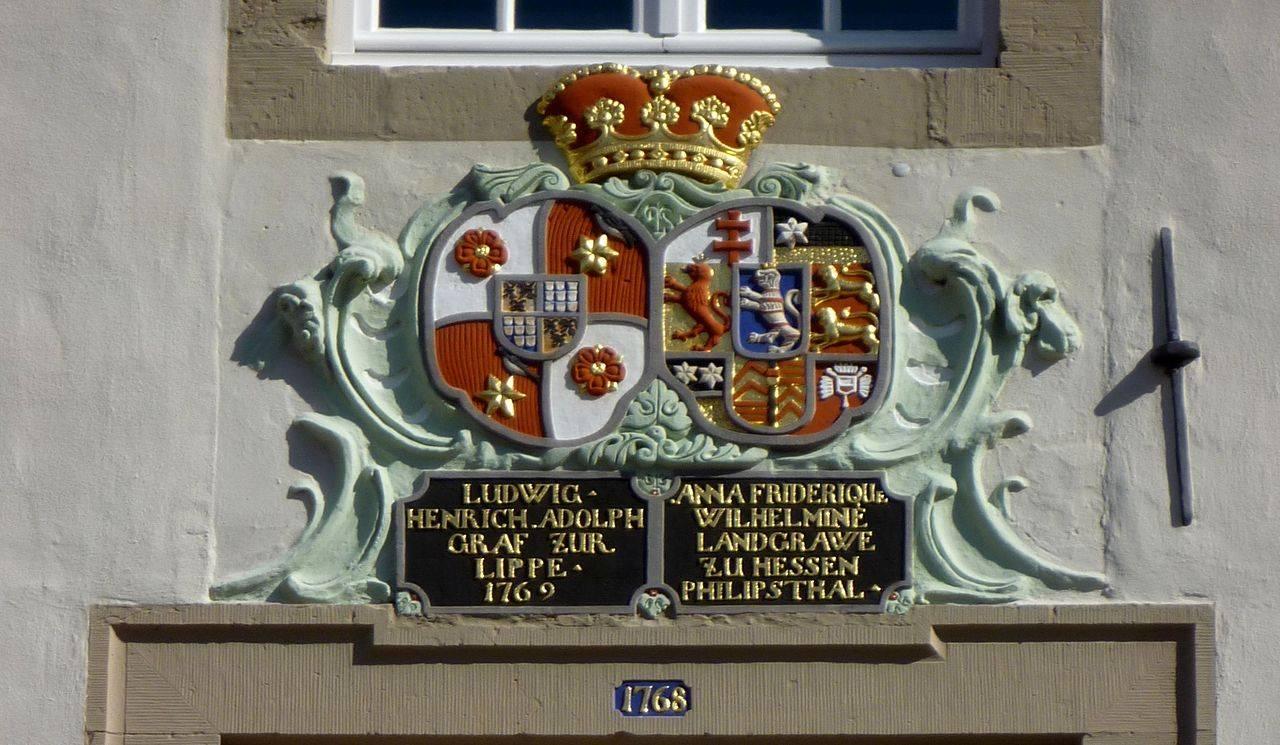 Ehem. Annenhof, Wappen: Graf Ludwig zur Lippe und Anna zu Hessen Philippsthal