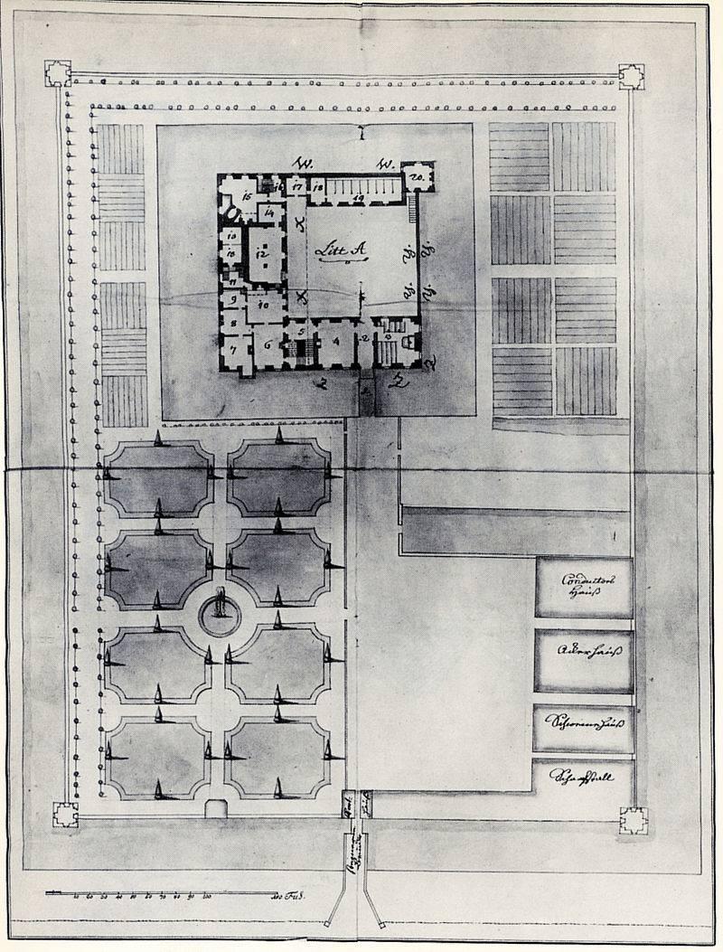 Übersichtskarte der Anlage Schloss Merlsheim