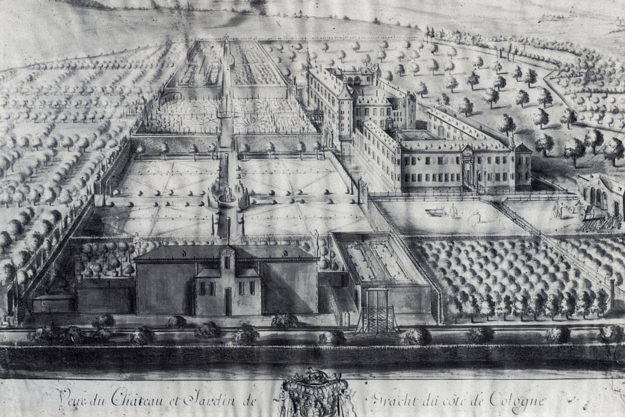 Barockgarten 1730 nach Federzeichnung von Renier Roidkin