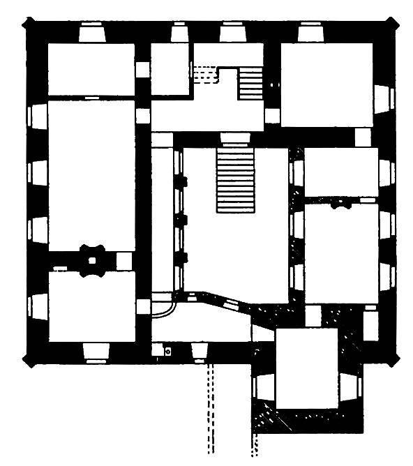 Grundriss des Herrenhauses von Schloss Trips in Geilenkirchen