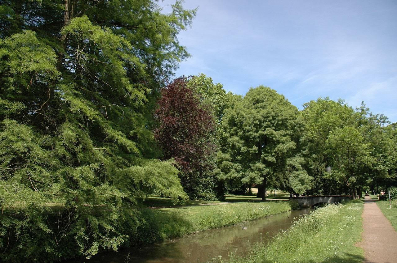 Der durch Weyhe kanalisierte Schwarzbach im Schlosspark