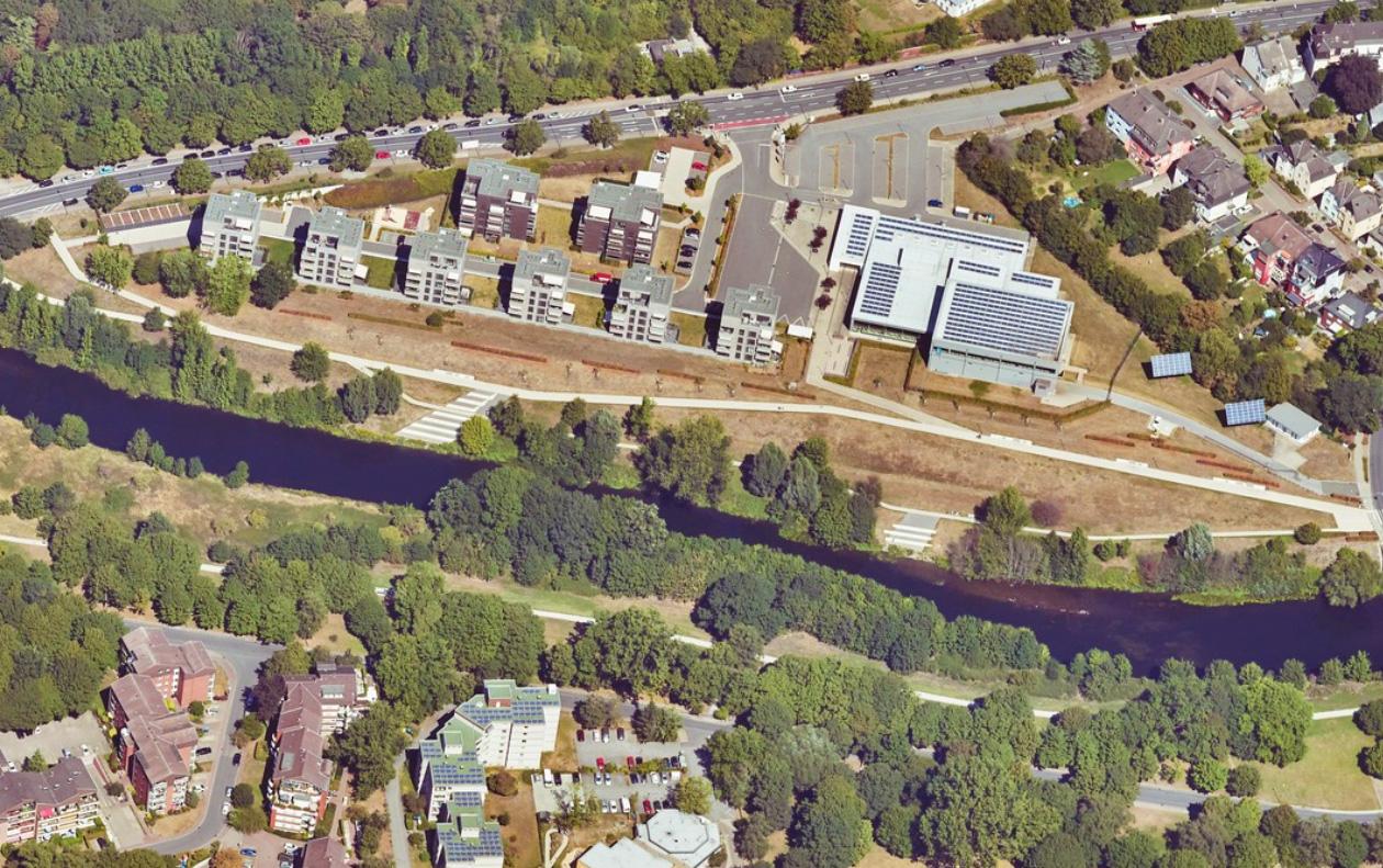 Schrägluftbild von Süden, Flusspark Lünen