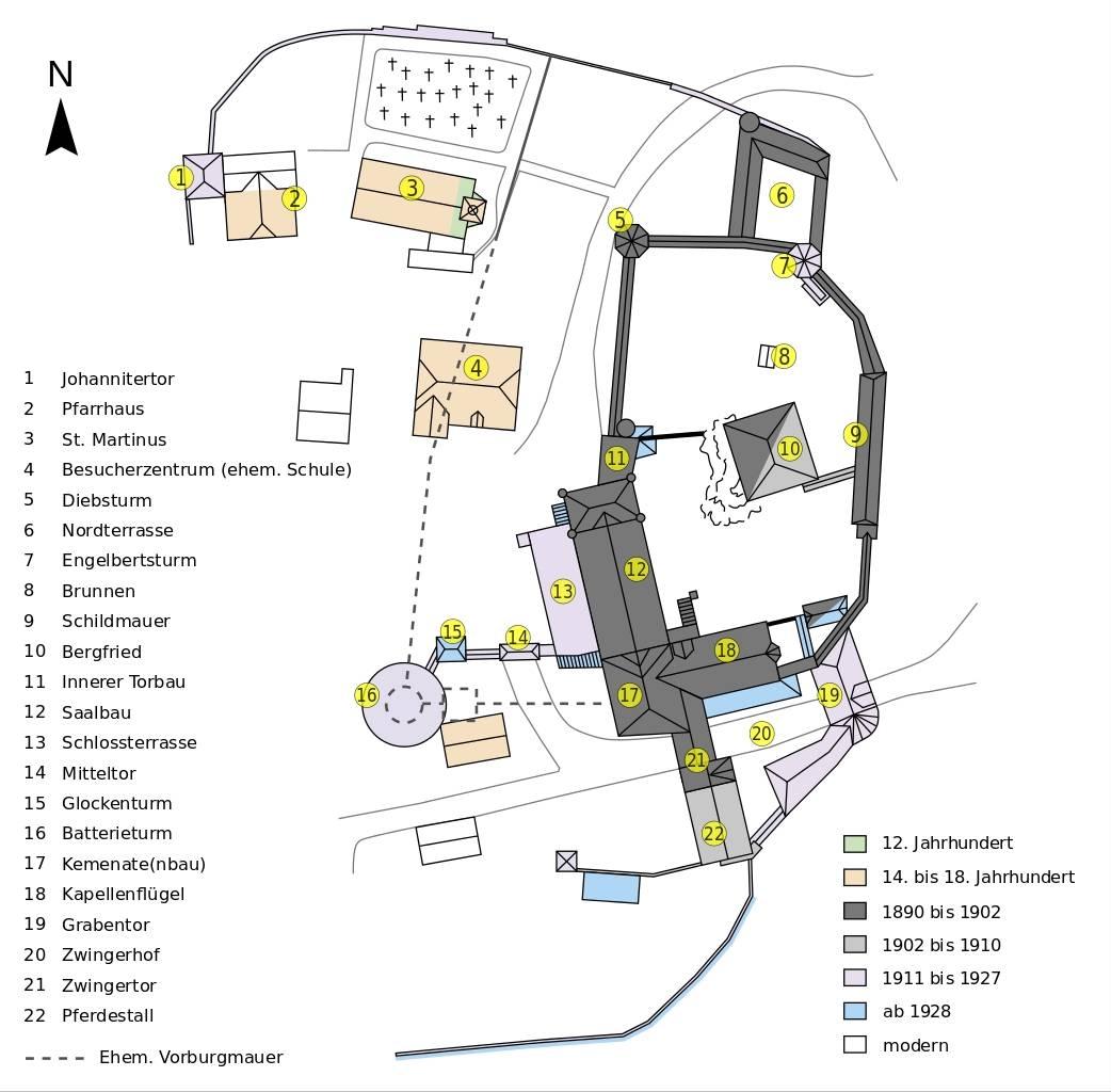 Schloss Burg, Lageplan