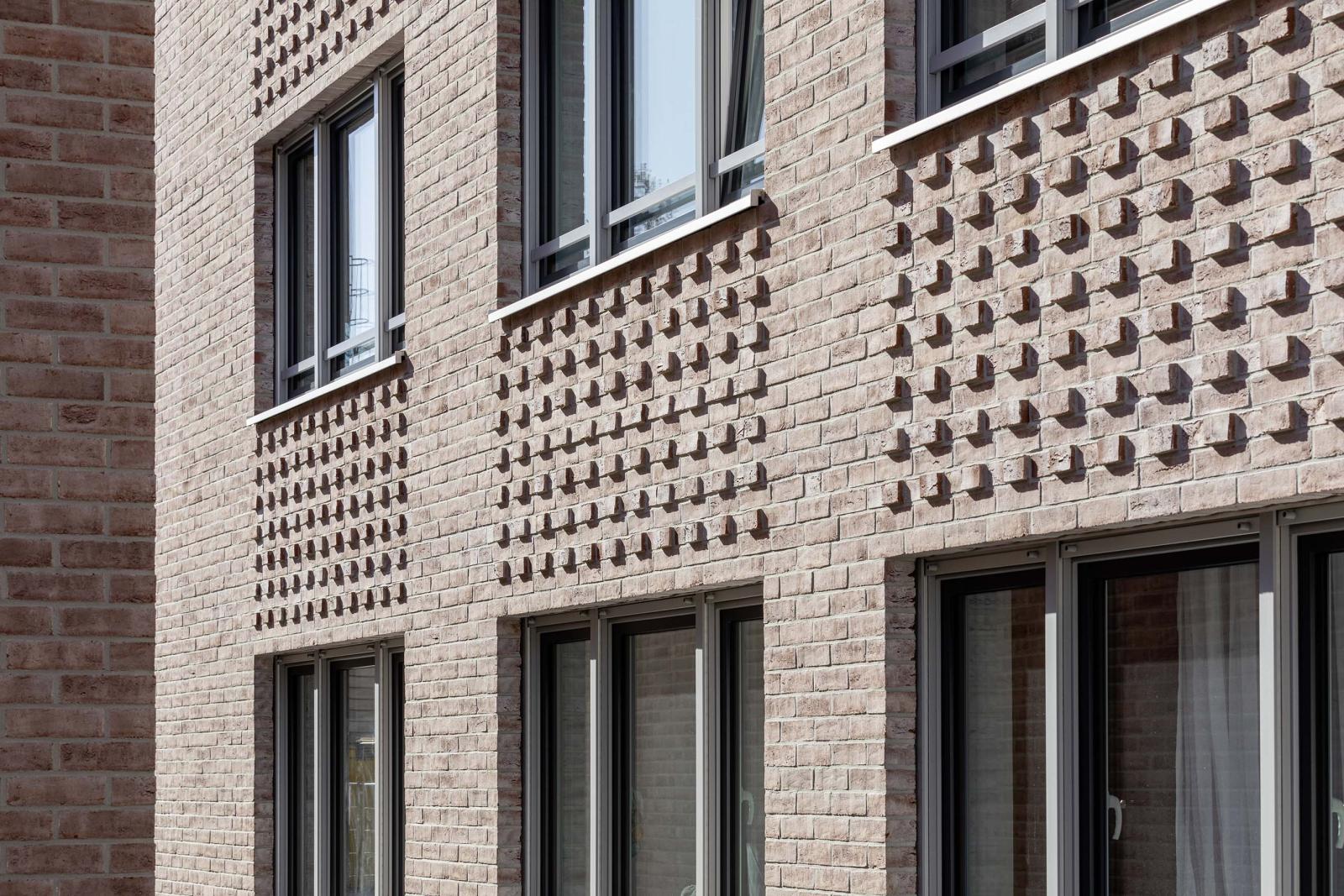 Detailbild Fassadenrasterung, Loggien