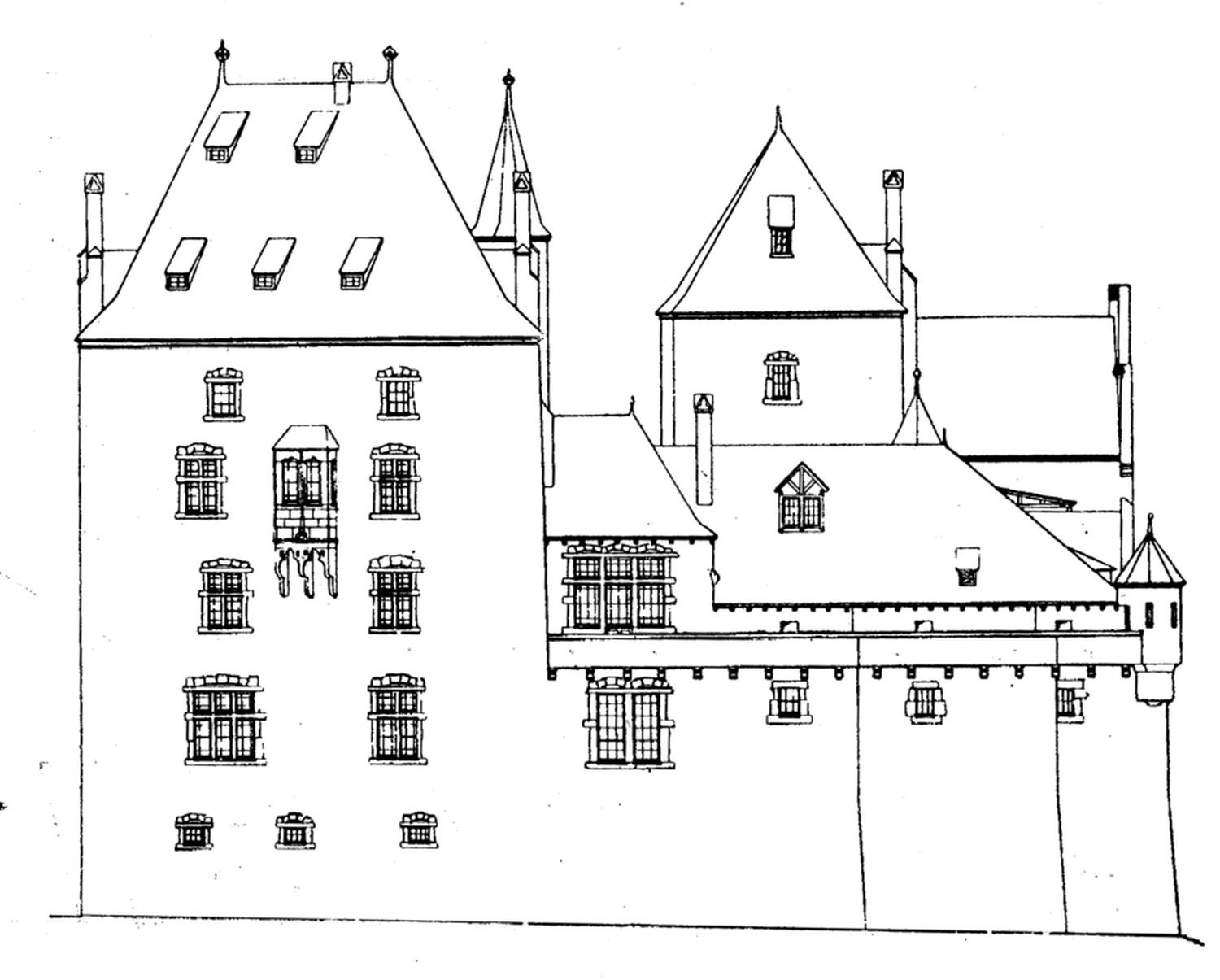 Rekonstruktion Südansicht, Wiethase 1880