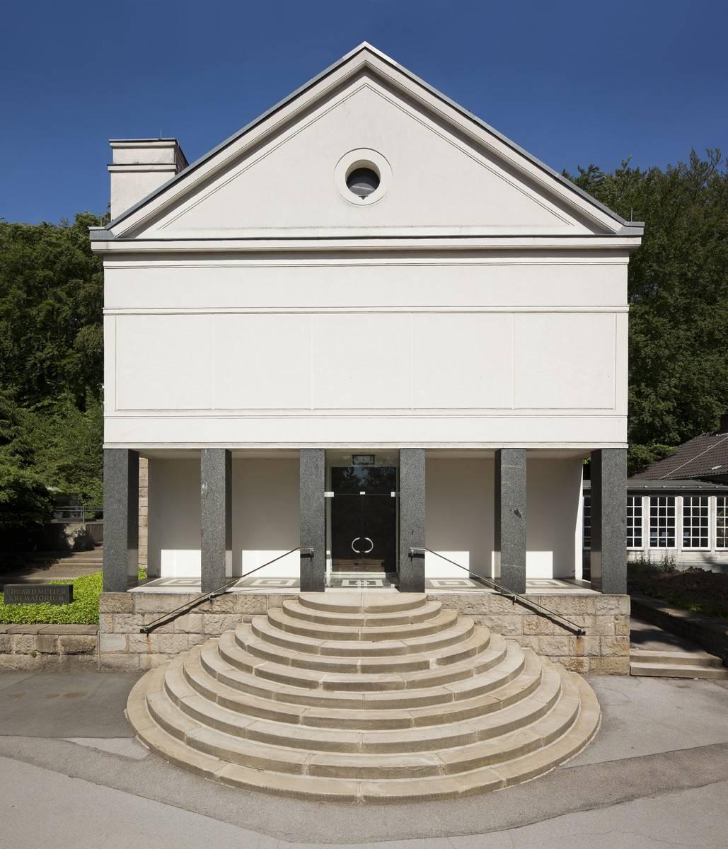 Frontansicht Eduard-Müller-Krematorium