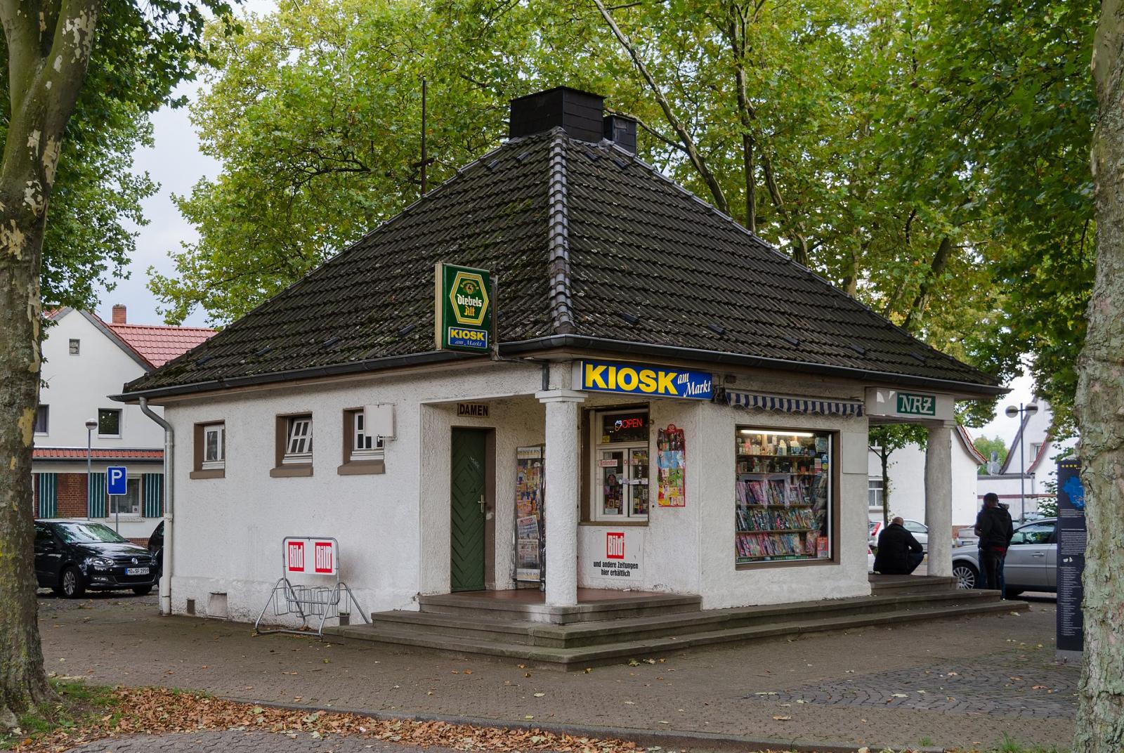 denkmalgeschützte Trinkhalle, ehemaliges Milchhäuschen auf dem Kleinen Marktplatz