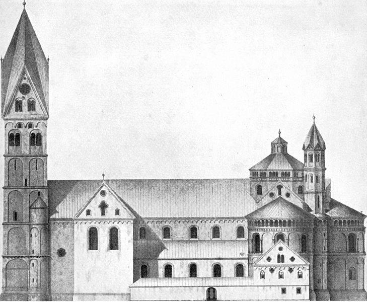 Seitenansicht St. Aposteln, Zeichnung