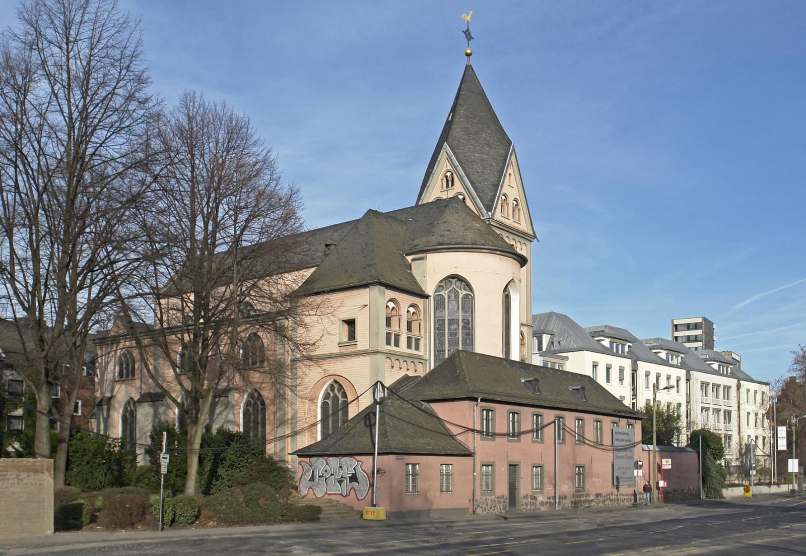 St. Maria Lyskirchen, Südostansicht Rheinuferstraße Köln