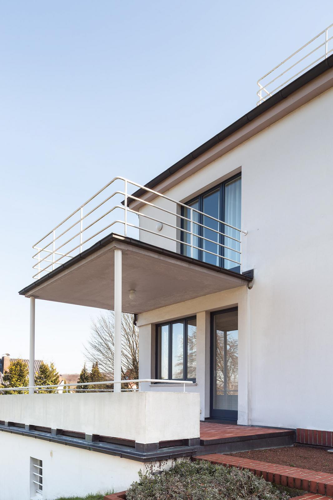 Bielefeld, Villa Delius, Terasse und Balkon im Detail