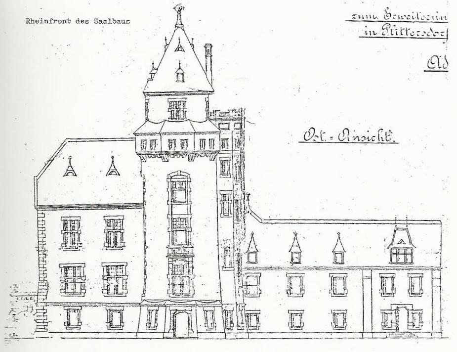 historischer Plan, Ansicht von Osten