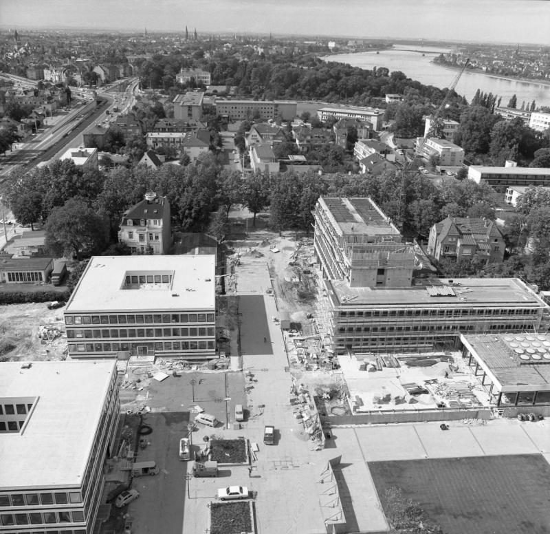 Luftbild der Allianzbauten während der Bauphase (1967)
