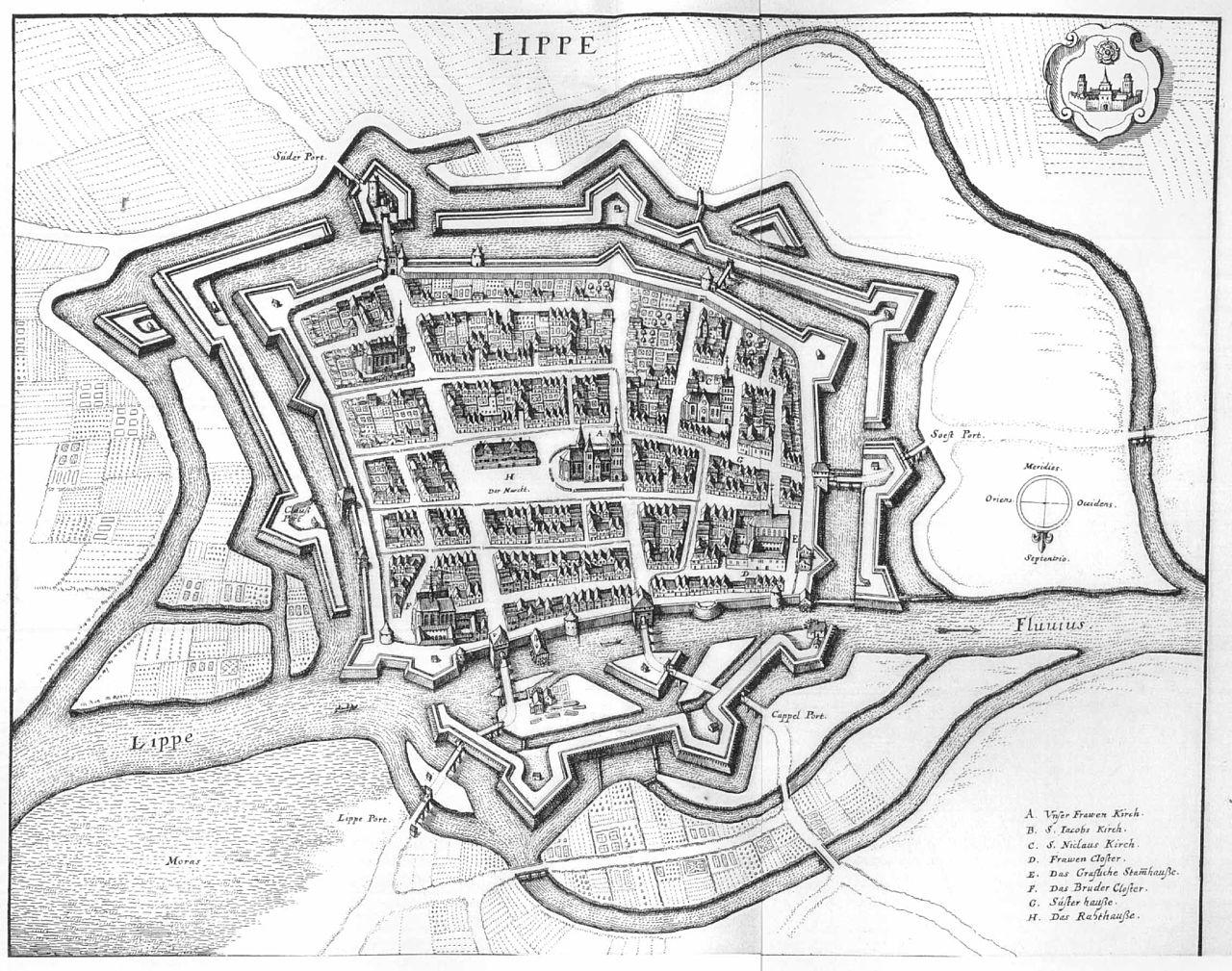 Historische Karte von Lippstadt