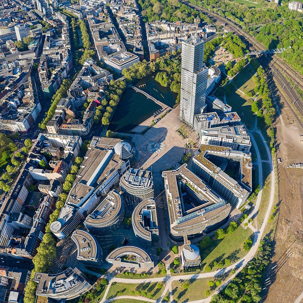 Mediapark Köln, Luftbild von Osten